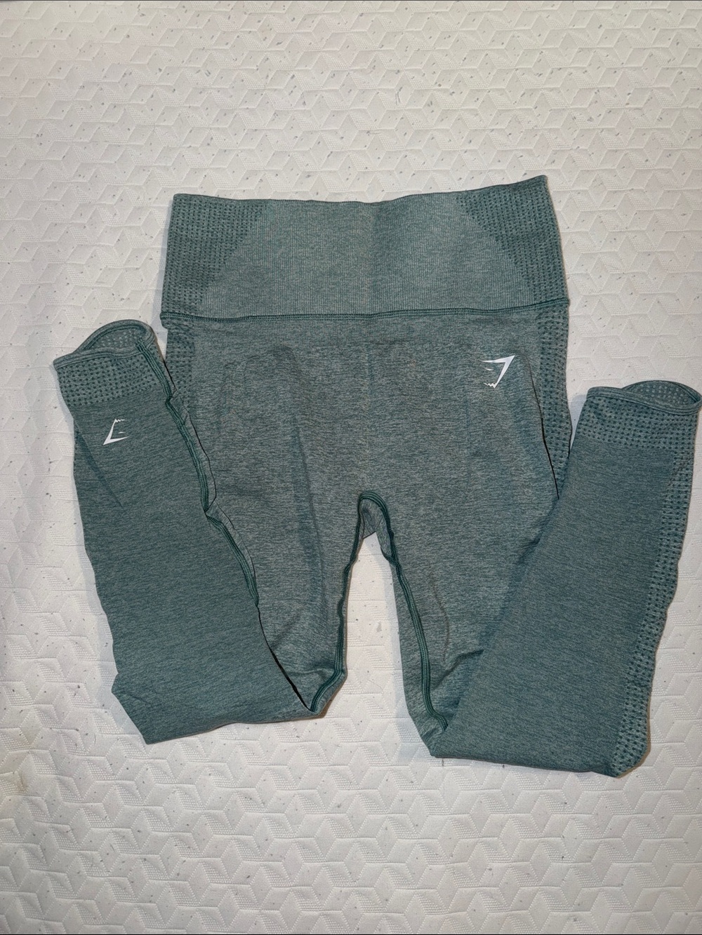 Kids Seamless High-Waist Leggings - Teal Green